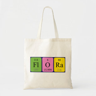 Sac fourre-tout de nom de table périodique Flora