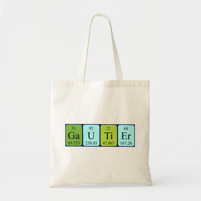 Sac fourre-tout de nom de table périodique Gautier (Devant)