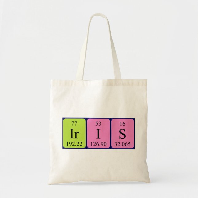 Sac fourre-tout de nom de table périodique Iris (Devant)