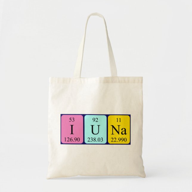 Sac fourre-tout de nom de table périodique Iuna (Devant)