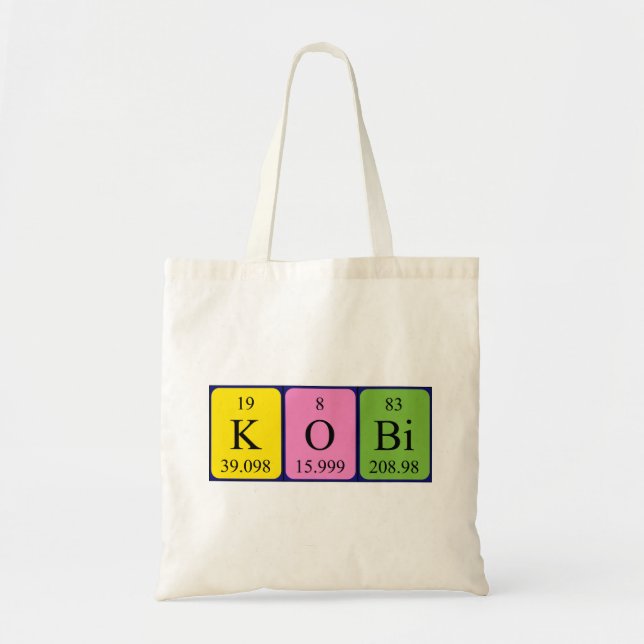 Sac fourre-tout de nom de table périodique Kobi (Devant)
