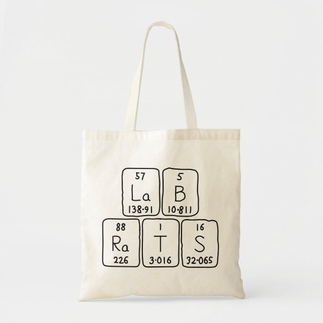Sac fourre-tout de nom de table périodique Lab Rat (Devant)
