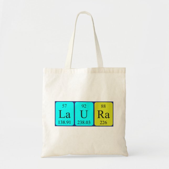 Sac fourre-tout de nom de table périodique Laura (Devant)