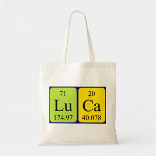 Sac fourre-tout de nom de table périodique Luca