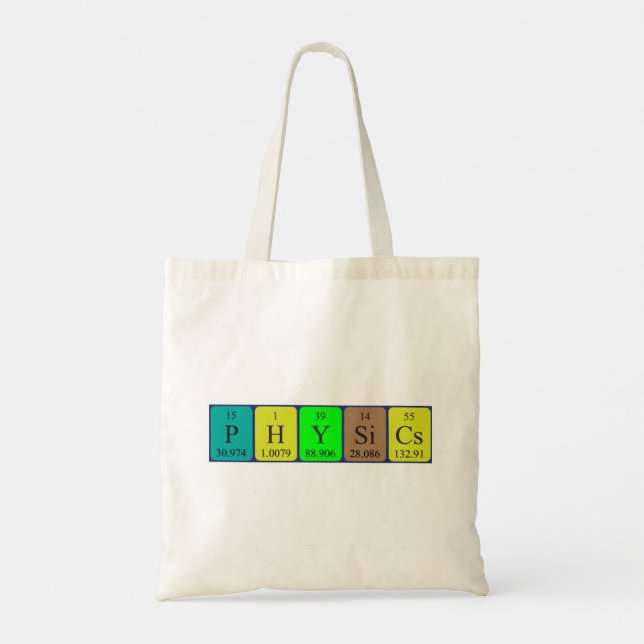 Sac fourre-tout de nom de table périodique physiqu (Dos)
