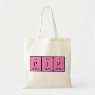 Sac fourre-tout de nom de table périodique Pip
