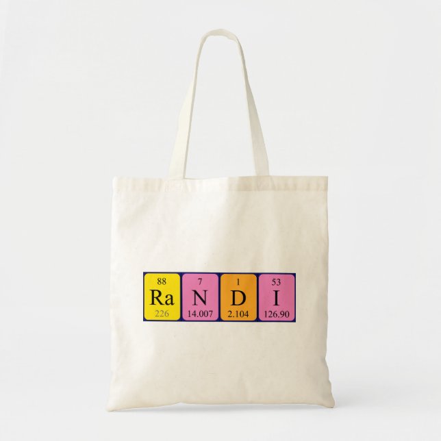Sac fourre-tout de nom de table périodique Randi (Devant)