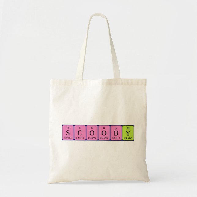 Sac fourre-tout de nom de table périodique Scooby (Devant)
