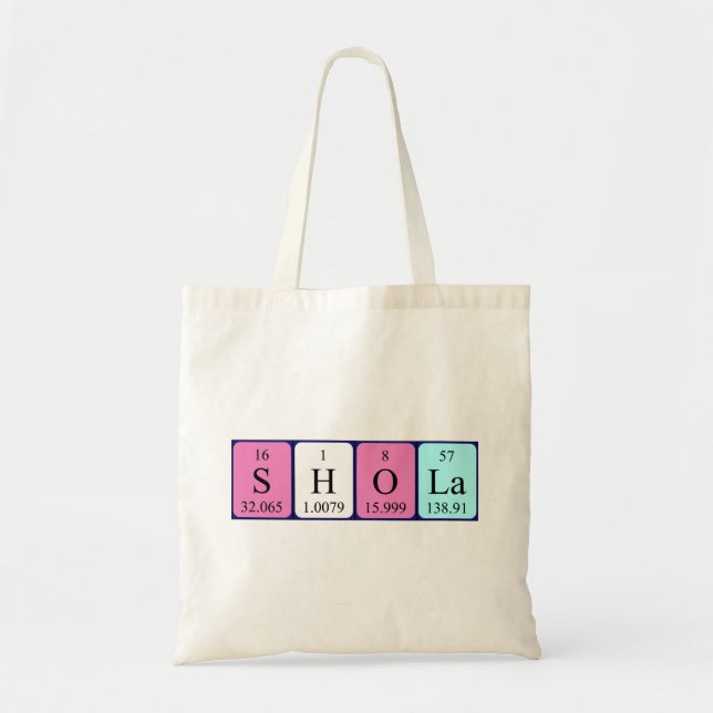 Sac fourre-tout de nom de table périodique Shola (Devant)
