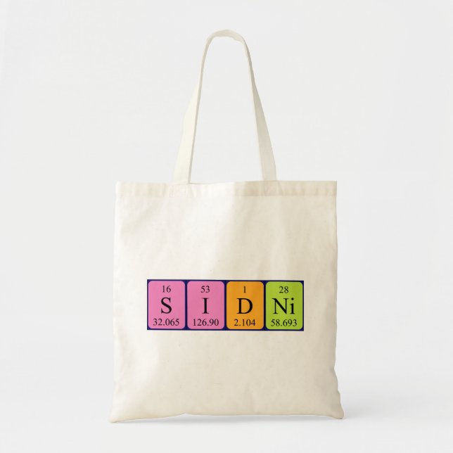 Sac fourre-tout de nom de table périodique Sidni (Devant)
