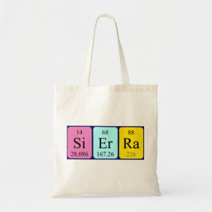 Sac fourre-tout de nom de table périodique Sierra