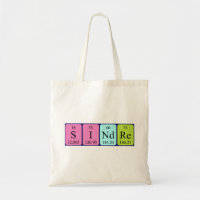 Sac fourre-tout de nom de table périodique Sindre