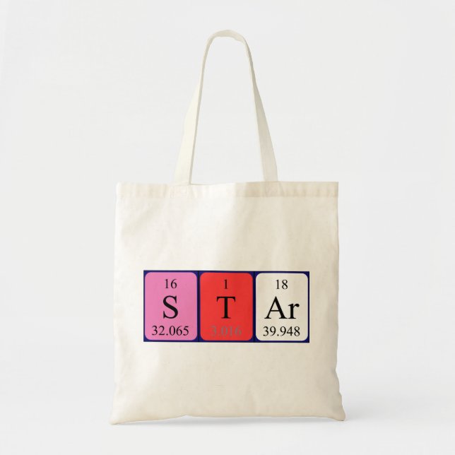 Sac fourre-tout de nom de table périodique Star (Devant)