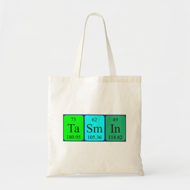 Sac fourre-tout de nom de table périodique Tasmin (Devant)