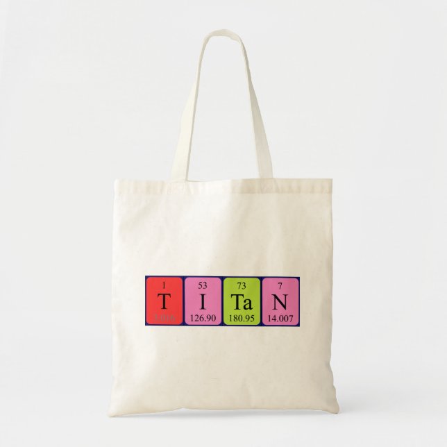 Sac fourre-tout de nom de table périodique Titan (Devant)