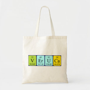 Sac fourre-tout de nom de table périodique Veruca