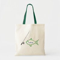 Sac fourre-tout de nom personnalisé de pêche