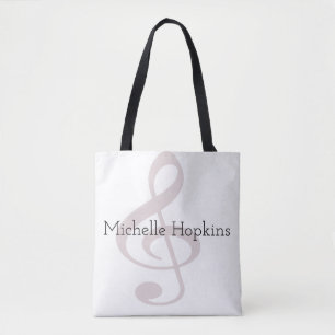 sac fourre-tout de notes de musique graphique noir