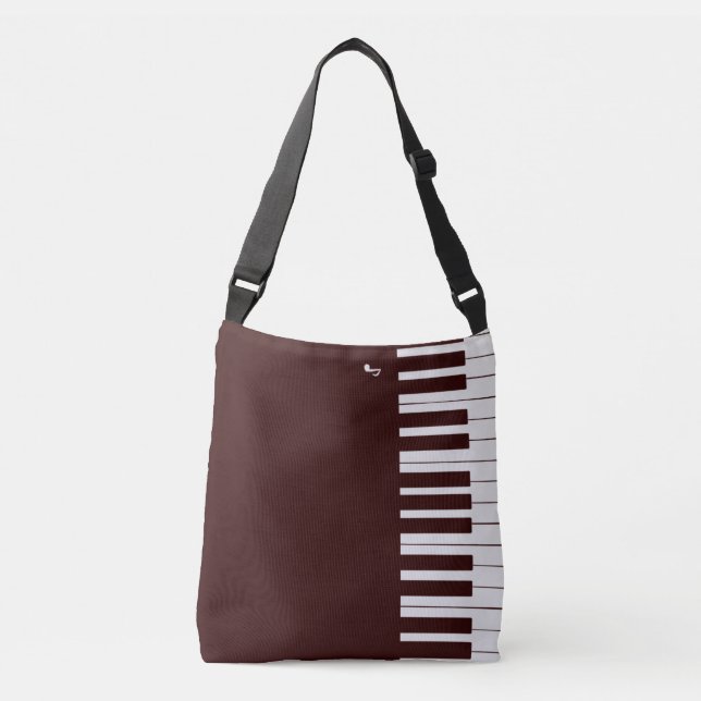 Sac fourre-tout de notes musicales pour piano mode (Devant)
