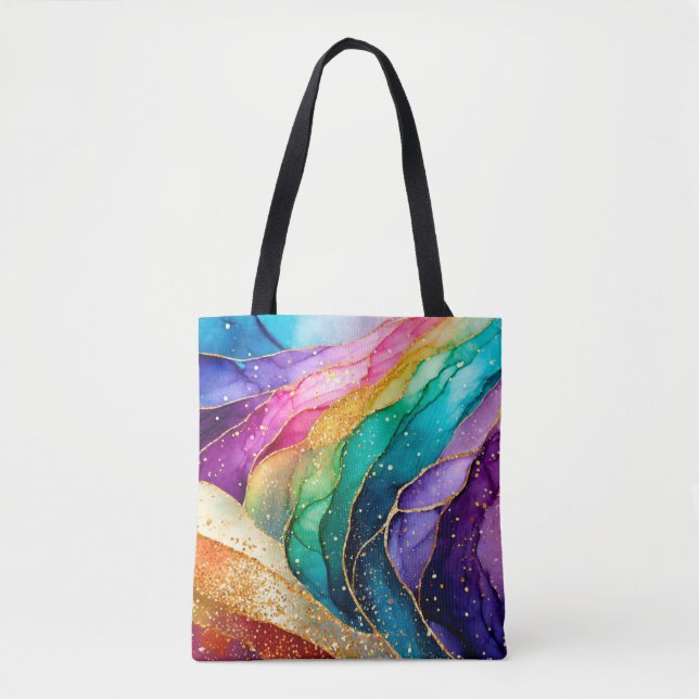 Sac fourre-tout de Parties scintillant arc-en-ciel (Devant)