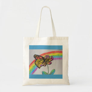 Sac fourre-tout de peinture à papillon Rainbow Mon