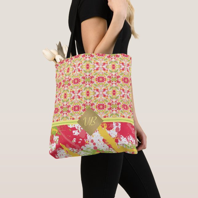 Sac fourre-tout de peinture brillante tropicale (De près)