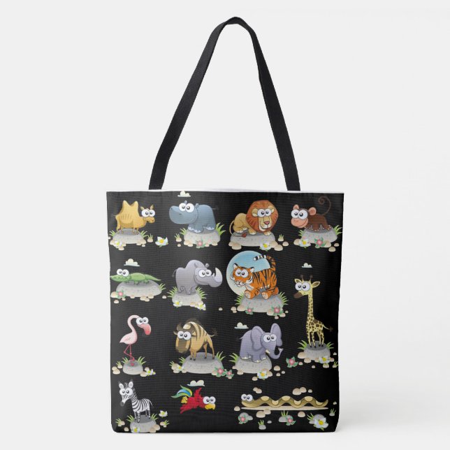Sac fourre-tout de peinture d'animal d'aquarelle (Devant)