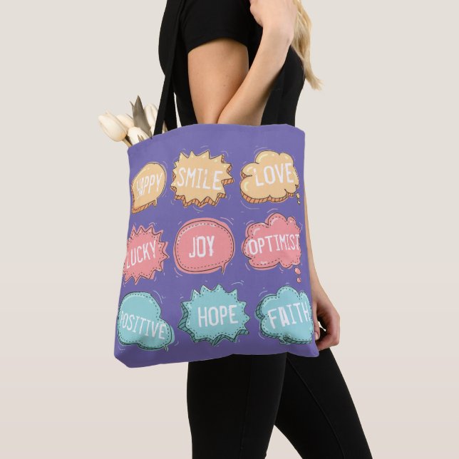 Sac fourre-tout de pensée positive - personnalisab (De près)