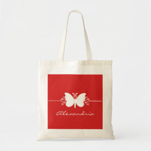 Sac fourre-tout de permules de papillon rouge fonc