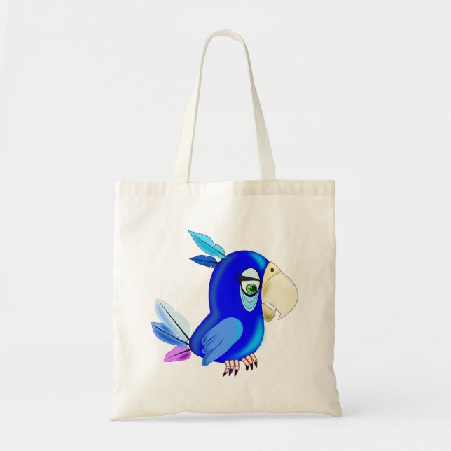 Sac fourre-tout de perroquet bleu - Peinture (Devant)