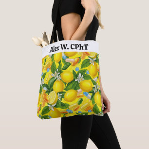 Sac fourre-tout de pharmacie personnalisée Citron