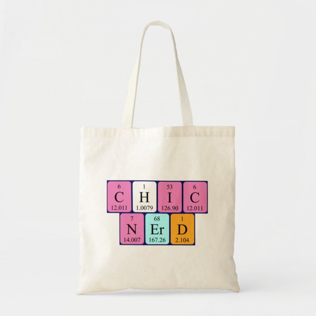 Sac fourre-tout de phrase de table périodique Chic (Devant)