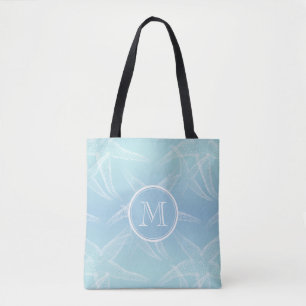 Sac fourre-tout de plage Starfish Aqua Blue Monogr