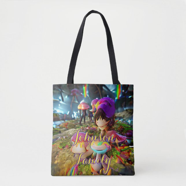 Sac fourre-tout de plage Whimsical Family avec Cha (Devant)