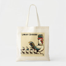 Sac fourre-tout de poulets de bibliothèque