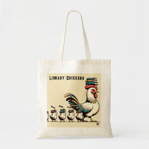 Sac fourre-tout de poulets de bibliothèque