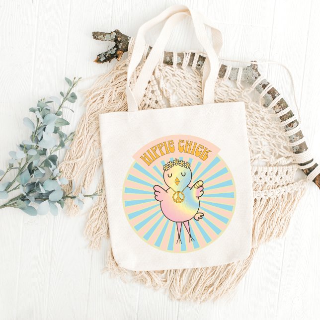 Sac fourre-tout de poussins hippie à la cravate (Créateur téléchargé)