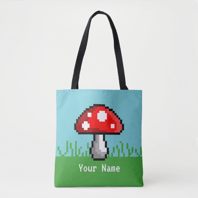 Sac fourre-tout de prairie de champignons Pixel (Devant)