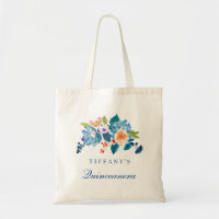 Sac fourre-tout de Quinceanera Floral Bleu et Pêch