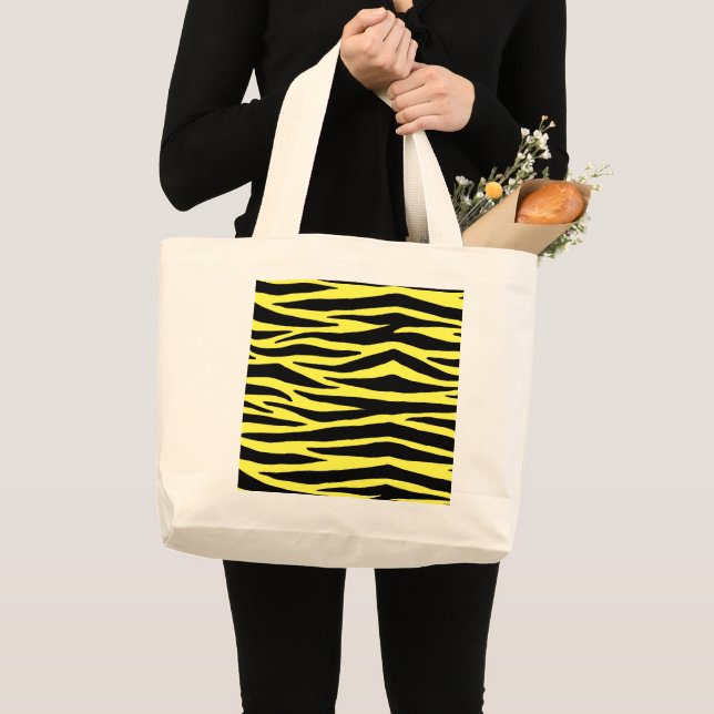 Sac fourre-tout de rayures de zèbre jaune (Devant (produit))