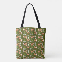 Sac fourre-tout de renards et de fougères verts