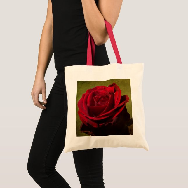 Sac fourre-tout de rose rouge texturé (Devant (produit))