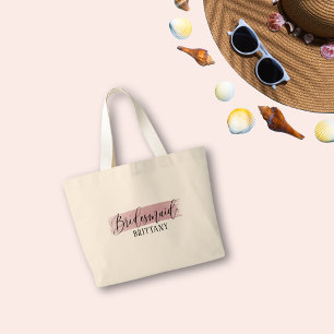 Sac fourre-tout de script élégant de Bridesmaid