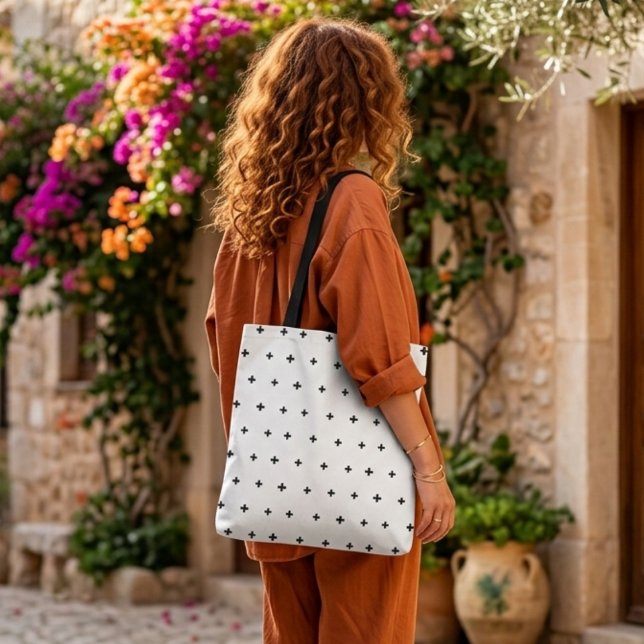 Sac fourre-tout de shopping moderne croisé noir (Créateur téléchargé)
