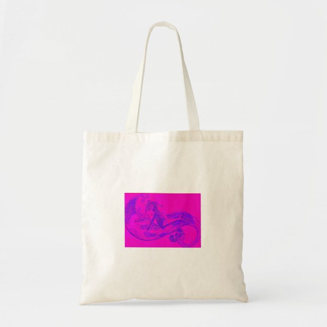 sac fourre-tout de sirène à vague rose (Devant)