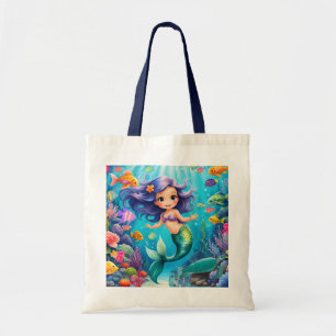 Sac fourre-tout de sirène mignonne Sac de bois de