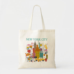 Sac fourre-tout de style dessin animé de New York