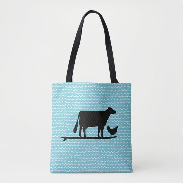 Sac fourre-tout de surf Vache et poulet de plage (Devant)