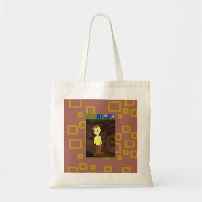 Sac fourre-tout de thème géométrique Brown (Devant)