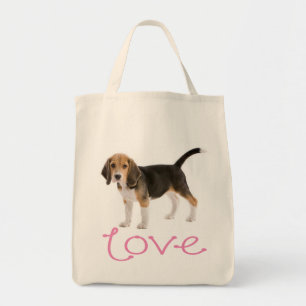 Sac fourre - tout de toile de chien Beagle d'amour